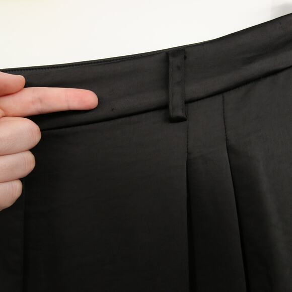 Vince Camuto Dress Pants Black Wide Leg Front Pleat Satin Trouser Pockets 16W - Picture 9 of 15
